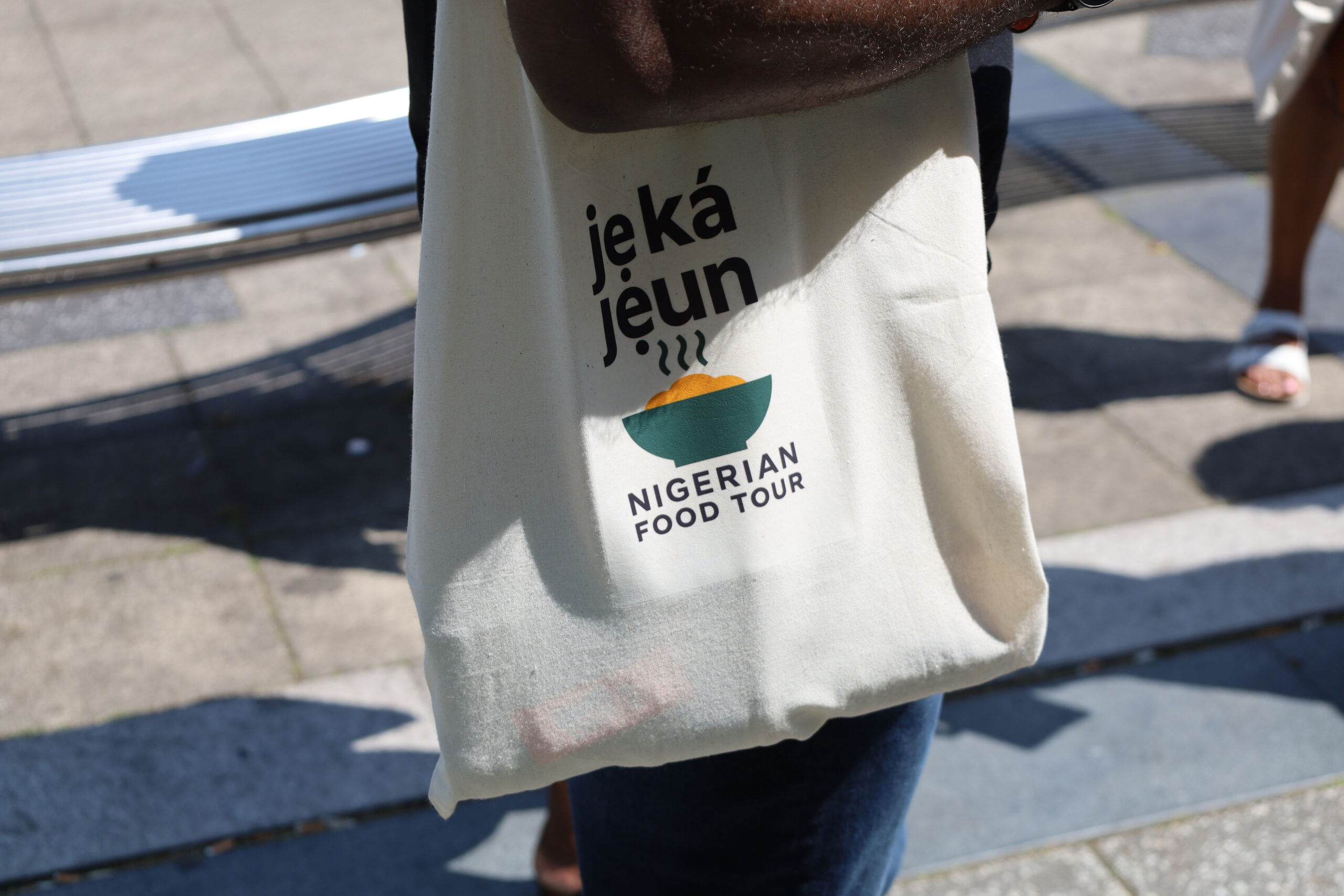 A branded goody bag from the tour